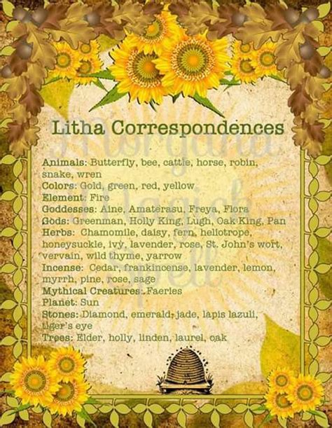 litha correspondences